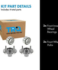 Front Wheel Bearing And Hub Kit For 1999 2002 Infiniti G20 And 1998 2001 Nissan Altima Including 2 Front Inner Bearings And 2 Front Hubs