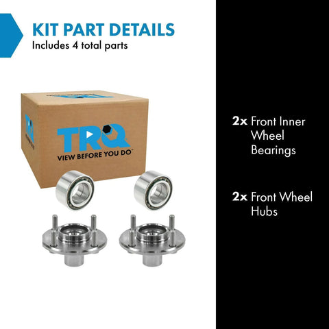 Front Wheel Bearing And Hub Kit For 1999 2002 Infiniti G20 And 1998 2001 Nissan Altima Including 2 Front Inner Bearings And 2 Front Hubs