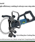 Job Ready Heavy Duty Circular Wall Chaser Electric Ring Saw With Slick Ergonomic Handle And Rolling Pulley 3200 RPM Fast Cutting 290mm Depth For Concrete Granite Masonry with 8800W motor.