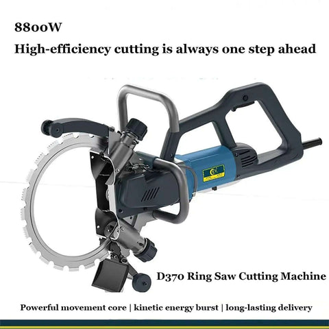 Job Ready Heavy Duty Circular Wall Chaser Electric Ring Saw With Slick Ergonomic Handle And Rolling Pulley 3200 RPM Fast Cutting 290mm Depth For Concrete Granite Masonry with 8800W motor.