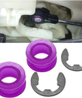 Toyota Automatic Transmission Gear Shift Cable Bushing And Clip Repair Kit 2-Pcs 33835-08010 with purple bushings and clips.