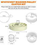 Drop In Ready Washer Pulley Clutch Kit With 21 Inch Drive Belt Upgrade diagram