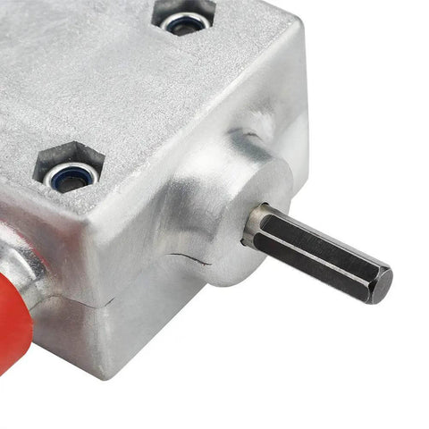 Close-up of the Power Drill Shear Attachment For Metal Cutting with visible square shaft and metal casing.