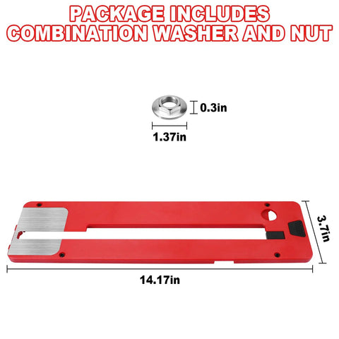 Zero Clearance Insert Plate And Dado Insert Plate Upgrade For 10 Inch Table Saw TS6307 00 includes washer and nut dimensions