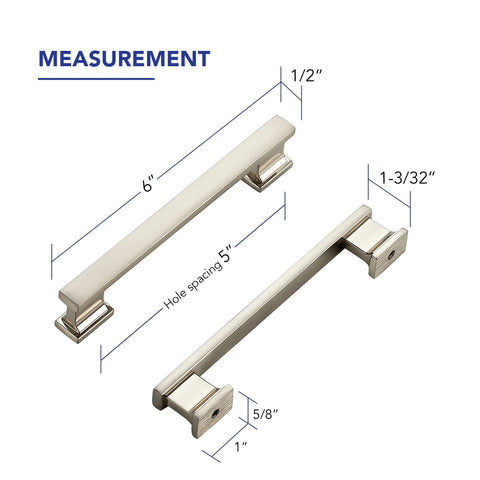 10 Pack 5 Inch Brushed Nickel Cabinet Pulls For Cabinets And Furniture With Included Mounting Screws Heavy Duty Solid Metal Construction