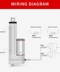 Wiring diagram for Beefy 12V Electric Linear Actuator 300mm Stroke 100N High Load 22lb Capacity 51mm Per Second Travel Speed.