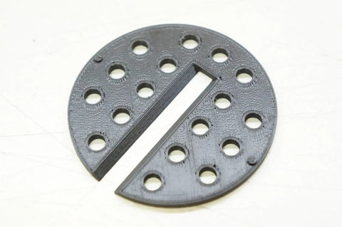 Durable 3D Printed Bandsaw Throat Plate Insert for Powermatic 14 Series 14CS and PWPS14 Two Point Seven Five Inch Fit One Eighth Inch Thick Custom Size Options with holes and cut-out