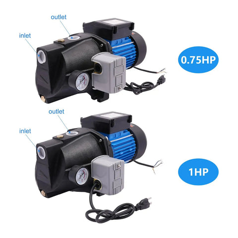 Heavy Duty High Pressure Electric Air Compressor 1HP 0.75KW Motor Portable Corded Air Pump With Die Cast Iron Construction For Garage And Workshop Use Black And Blue Finish IP44 Protection