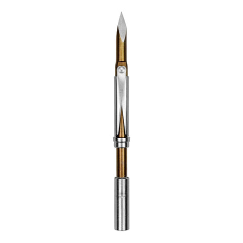 Rotating Long Wing Tri-Cut Speargun Point With 4 Inch Wing Span And 6 Mm Threads For Open Water Spearfishing One-Shot Wound Channel