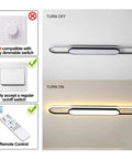Dope 26 Inch Dimmable Led Ceiling Light Fixture With Remote Control showing on and off states, remote control included