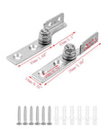 Torque Shaft Hinge Set For Folding Tables Windows And Doors 2 Pair Stainless Steel Flip Hinges With Screws 76x14mm Left And Right