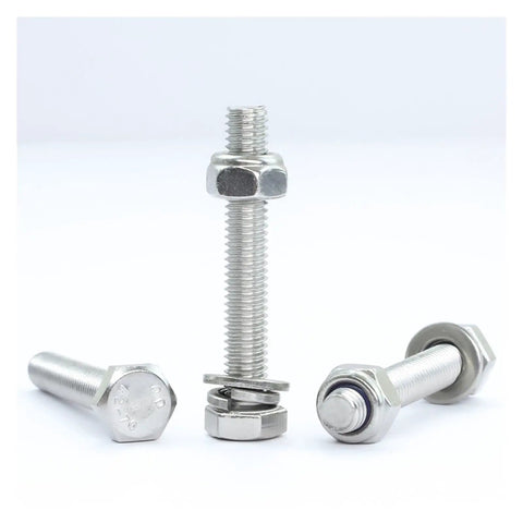 Stainless Steel Hex Head Bolts And Lock Nuts Washer Kit With Locknuts Built To Last Fastening Includes 40mm Bolts And M5 Nuts With Washers Go-To Heavy Duty Hardware Set 10 Sets For Home Workshop And Industrial Projects. silver hex bolts with lock nuts and washers