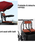Three Wheel Pedal Tricycle With Detachable Training Wheels, front seat with belt, canopy and guardrail for city riding