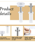 Six Piece Bi Fold Door Top Roller Guide Wheel And Top Pivot Spring Loaded Bifold Door Hardware Repair Kit For Doors One To One And Three Eighths Inch Thick Folding Doors Sliding Closet Barn Pocket Doors Easy To Install; metal and plastic components shown.