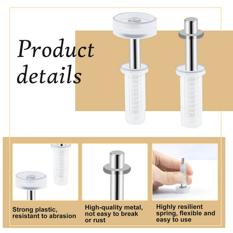Six Piece Bi Fold Door Top Roller Guide Wheel And Top Pivot Spring Loaded Bifold Door Hardware Repair Kit For Doors One To One And Three Eighths Inch Thick Folding Doors Sliding Closet Barn Pocket Doors Easy To Install; metal and plastic components shown.