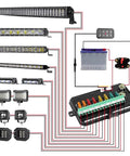 8 Gang Car Switch Panel With LED Automatic Dimmable Backlight Universal Switch Box wiring diagram and components for off road rigs.