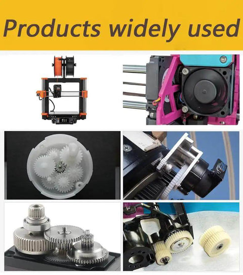Collage of 3D printer setups and gears showcasing High Temp 3D Printer Gear Grease To Cut Noise And Beef Up Performance