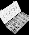 150 Pcs R Clip Cotter Pin Set With 6 Sizes In Plastic Box for Automotive Mechanics Tractor Hitch Pin Hairpin Fastener