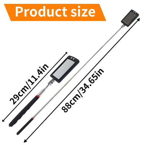 Telescoping Inspection Mirror With 360 Degree LED Rotation, Pro Grade Extendable Mirror For Mechanics And Auto Enthusiasts size display