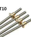 Stainless Steel T10 Lead Screw For CNC And 3D Printers 10mm Diameter 2mm Pitch Lengths 100 To 1000mm Lead Options 10 12 14mm