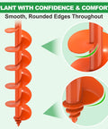 Heavy Duty Garden Auger Drill Bit For Planting 4x32 Inches with Double Helix Design, smooth rounded edges, close-up view
