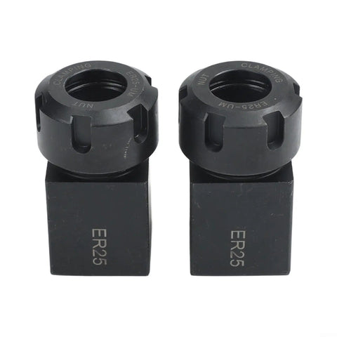 Versatile Collet Chuck Kit For CNC Lathe And Engraving, Includes Square And Hex Clamp Seats, Two ER25 Blocks, Heavy Duty 40CR Steel