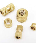Knurled Threaded Insert Nuts In Beefy Solid Brass With Metric Threads M2 To M8 For Woodworking And Metalworking, Built Tough