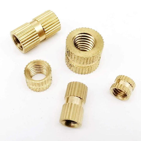 Solid Brass Insert Nuts M2 To M5 Metric Thread Knurl Nutserts for DIY Projects 25 Or 50pcs Set, knurled brass nut inserts