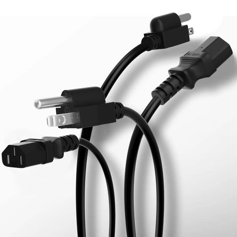 Beefy 3 Prong Replacement Power Cord 20 Ft Heatproof Flexible Durable AC Cable For Appliances Computer TV Monitor Printer 125V 10A ETL Listed 18AWG With Tie Straps.