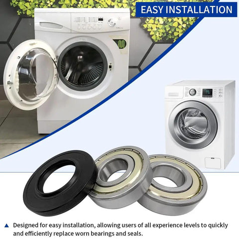 Washer Seal Bearing Kit For Samsung Replacement DC62-00156A 6601-002632 with front-load washer and seals shown