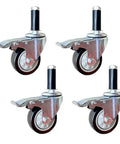 Heavy Duty Ultra Silky Swivel Caster Set Of Four M12 X 60mm Threaded Mount with nylon rubber wheels for smooth rolling.