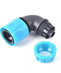 5 Pack 1/2 Inch Garden Water Connector Rapid Connection Adapter Quick Connect Faucet Joint Elbow Plastic Pipe Fittings for Hose Repair No Fuss Extension Irrigation and Car Wash ABS Durable Blue shown with cap