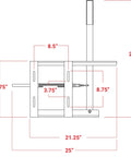 Heavy Duty Steel Gate Latch With Slick Sweep Lever For Ranch And Farm Gates Adjustable Clamps dimensions and design layout on a diagram.