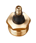 Close-up of Brass Blow Out Plug For RVs, Boats, Campers And Travel Trailers, No Fuss Quick Connect Garden Hose Adapter