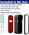 No Drill Doorbell Mount For All New Blink Video Doorbell 2nd Gen Easy Install Bracket components including housing and screws