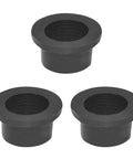 Three Pack Heavy Duty Flanged Bushings 6715163 No Sweat Install Fitment For Bobcat T110 T770 Track Loaders And S66 S770 Skid Steer showing flanged bushings in black.