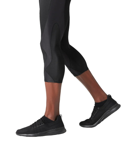 Stabilyx Compression Three Quarter Tights With EXOWEB Support Panel For Knees, Hips, Back And Pelvis, Black Large