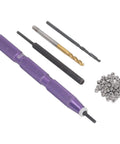 Top Notch 54 Piece Thread Repair Installation Kit Made From Tough 304 Stainless Steel For Fixing Stripped Internal Threads And Upgrading Soft Metal Parts Without Buying New Gear. 54-piece thread repair kit with inserts, tap, drill, and purple installer