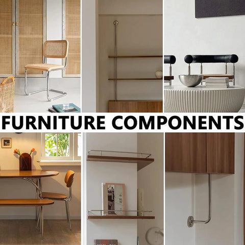Furniture components featuring 304 stainless steel tubing with polished finish for modern interiors and DIY projects