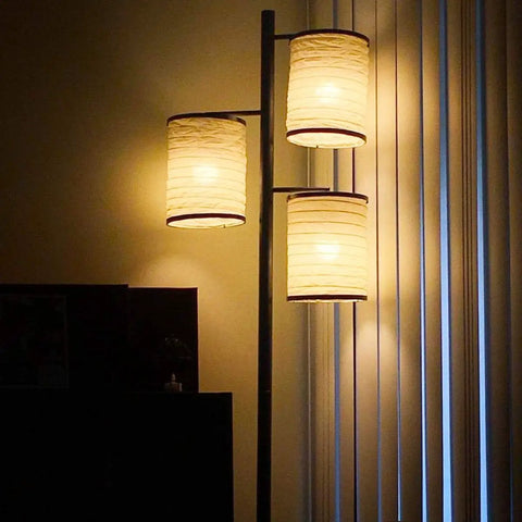 Liam Floor Lamp With Asian Lantern Shade Tree Style Standing Light For Living Rooms Offices And Bedrooms Includes 3 LED Bulbs Dope Ambience