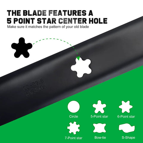 42 Inch Mower Blades For Craftsman LT1000 LT2000 T110 Zero Turn Riding Mower Replacement 138971 532138971 With 5 Point Star Center Hole Mounting Pattern Fits 42 Inch Decks