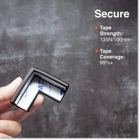 Slim Fit Baby Proofing Corner Edge Protector With 18ft Edge Coverage For 8 Corners, Soft NBR Foam Bumper Guard in hand.