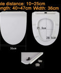 Soft Close D Shape Toilet Seat With Quick Release Top Mount Design Built From Tough Duroplast, dimensions shown