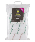 Six Piece Pro Grade Paint Roller Set Featuring Five Medium Pile Covers Plus One Long Pile Option Sized Nine Inch Frame By Three Quarters Inch in packaging.