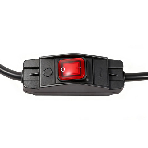 Tough As Nails 8Ft Outdoor Extension Cord With Waterproof Inline Switch 15Amp 14Awg Power Cable showing red inline switch.