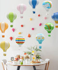 Colorful And Lit 12 Inch Hanging Hot Air Balloon Paper Lanterns Set Of 10 Reusable Party Lamps for decor indoors or outdoors