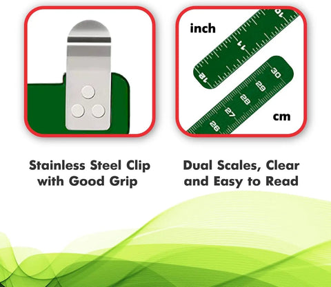 Must Have Archery Bow String Nocking Points Set T Square Ruler showing stainless steel clip and dual scales in inches and cm