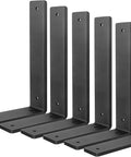 Heavy Duty 10 Inch L Shaped Shelf Brackets 6 Pack Steel Wall Mount Brackets with Mounting Hardware, supports up to 150 lbs per pair