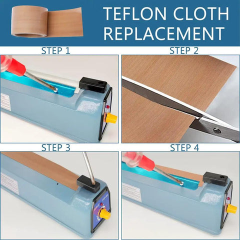 Teflon cloth replacement steps for Super No Sweat Heavy Duty Heat Seal Machine For Mylar Cookie And Poly Bags 12 Inch Wide Manual Sealer.