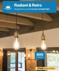 Sixteen Pack Dimmable Vintage Edison LED Bulbs With Cozy Soft White Two Thousand Seven Hundred Kelvin Glow in hanging fixtures
